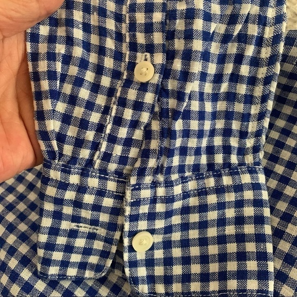 Uniqlo Checkered blue and white linen shirt size S - Picture 6 of 6